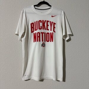 Nike Red and White Buckeye Nation Tee